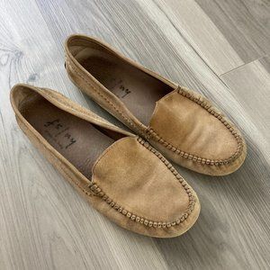 FS/NY Stella Beige Suede Comfy Flats